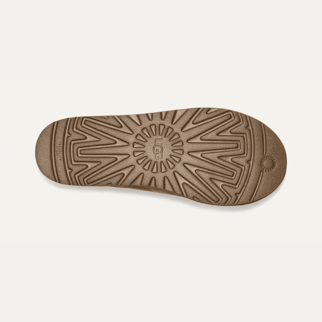 UGG Tasman Chestnut chaussons homme et femme en daim et peau de mouton marron chestnut, vue de dessus