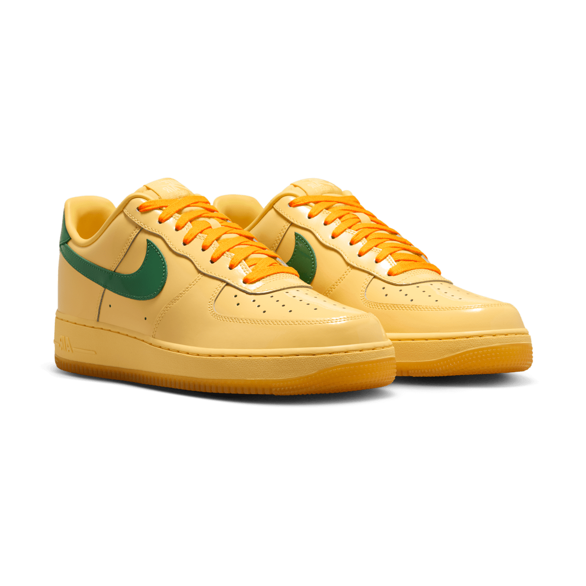 Nike Air Force 1 Low Patent Leather Topaz Gold Pine Green Baskets Or Mixte - 2