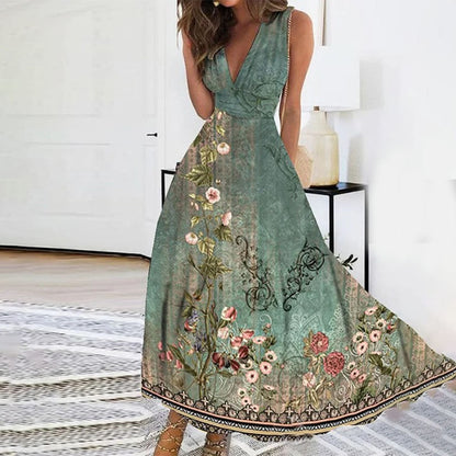 Ivy | Robe maxi sans manches à col en V pour femme