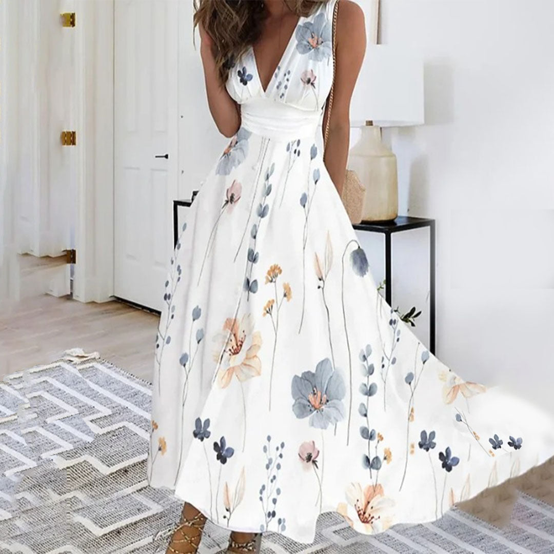 Ivy | Robe maxi sans manches à col en V pour femme