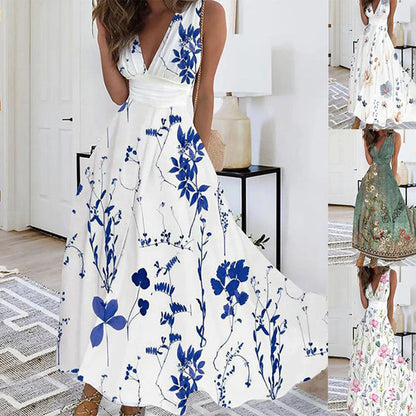 Ivy | Robe maxi sans manches à col en V pour femme