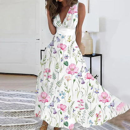 Ivy | Robe maxi sans manches à col en V pour femme