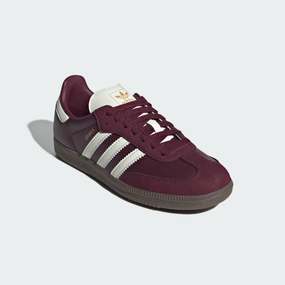 Sneakers basses Adidas Samba maroon off white gum unisexe