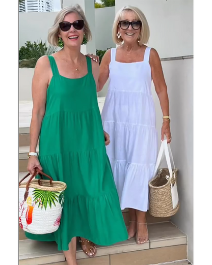 Jenna | Robe maxi décontractée sans manches à volants pour femme
