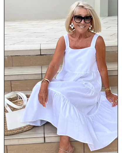 Jenna | Robe maxi décontractée sans manches à volants pour femme