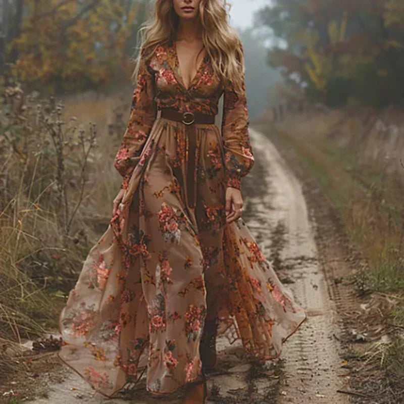 Jennifer | Robe maxi bohème à volants pour femme, été