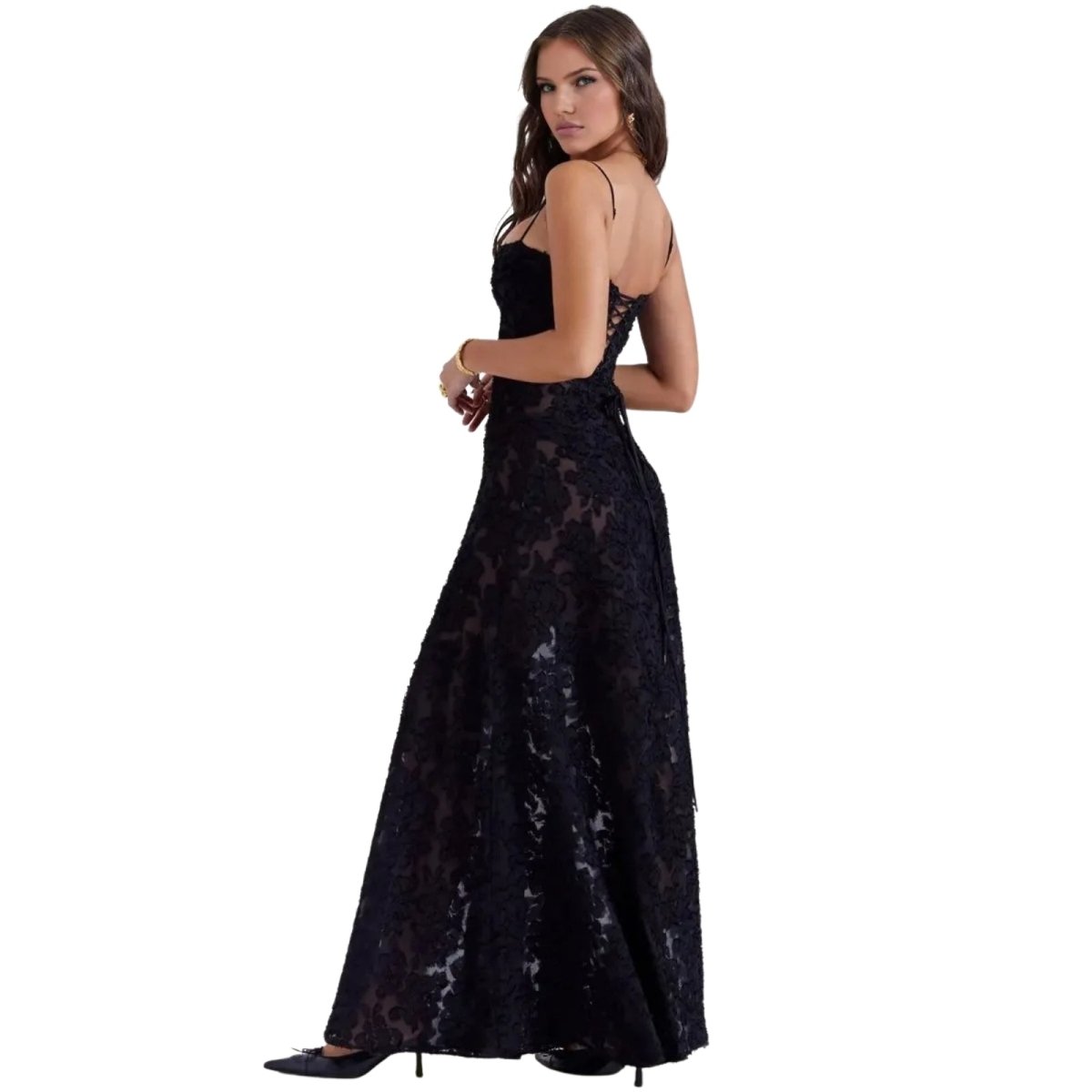 Jennifer | Robe de soirée maxi fluide sans manches pour femme