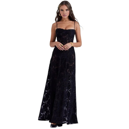 Jennifer | Robe de soirée maxi fluide sans manches pour femme