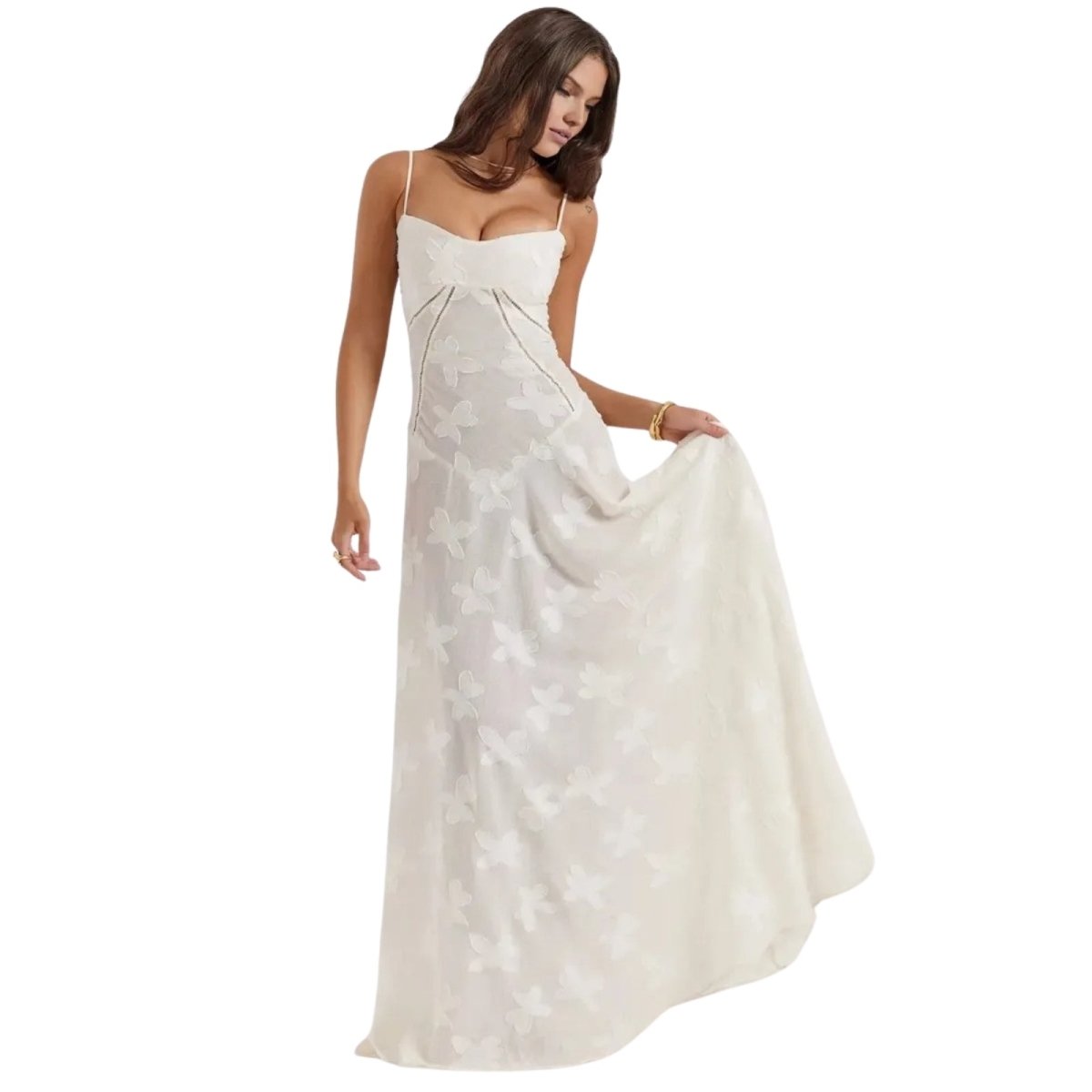 Jennifer | Robe de soirée maxi fluide sans manches pour femme