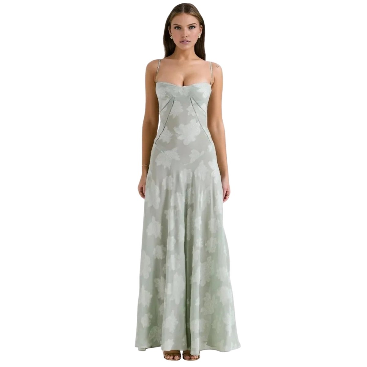 Jennifer | Robe de soirée maxi fluide sans manches pour femme