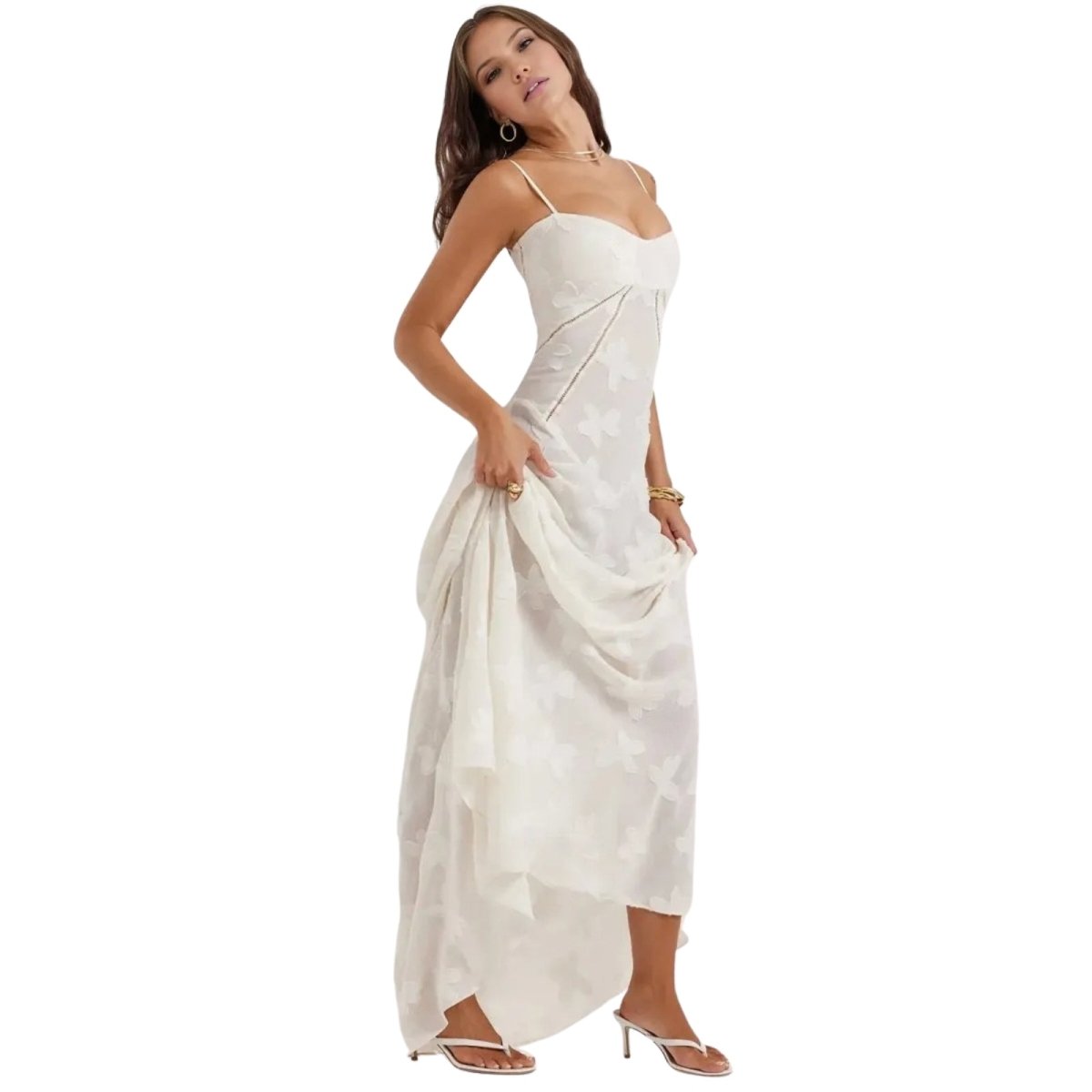 Jennifer | Robe de soirée maxi fluide sans manches pour femme