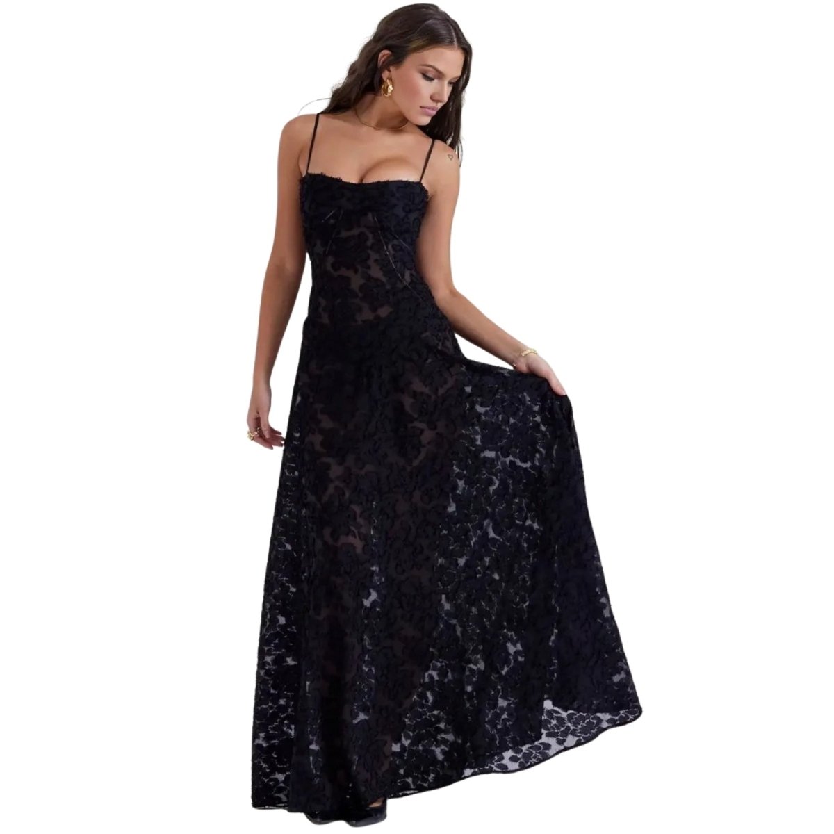 Jennifer | Robe de soirée maxi fluide sans manches pour femme