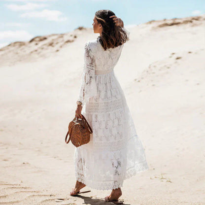 Jessica | Robe longue bohème à manches longues pour femme, été