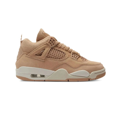 Air Jordan 4 Cozy Girl baskets homme et femme en cuir beige, vue de profil