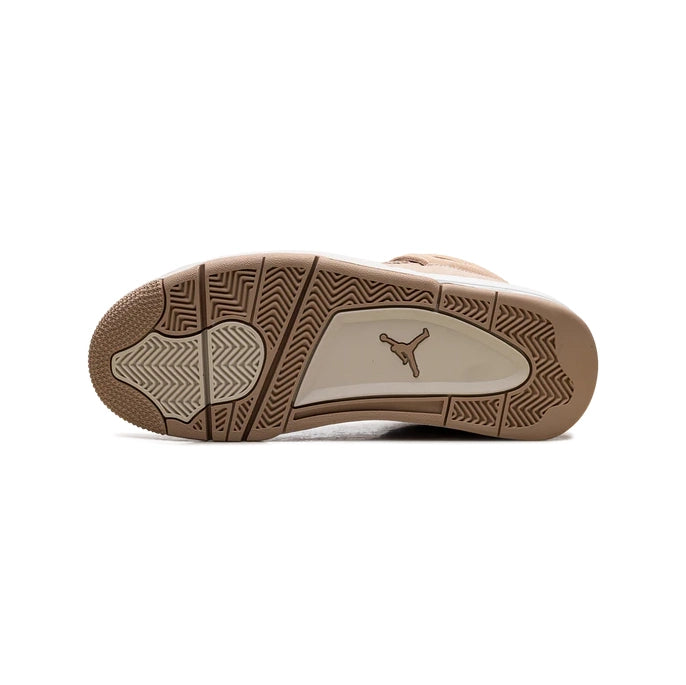 Air Jordan 4 Cozy Girl baskets homme et femme en cuir beige, vue arrière