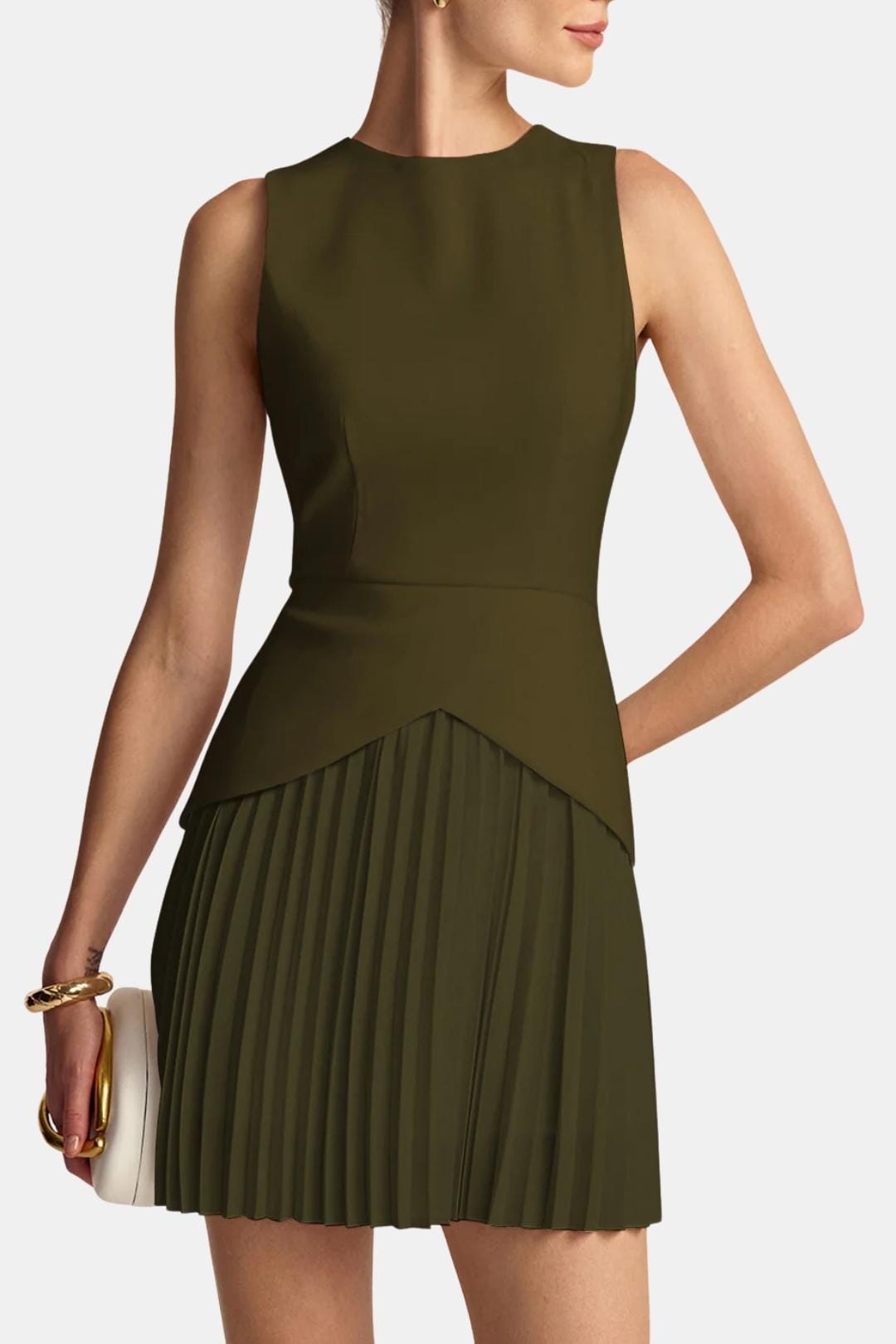 Robe Mini Femme en tissu léger, sans manches, coupe confortable – Menvelo
