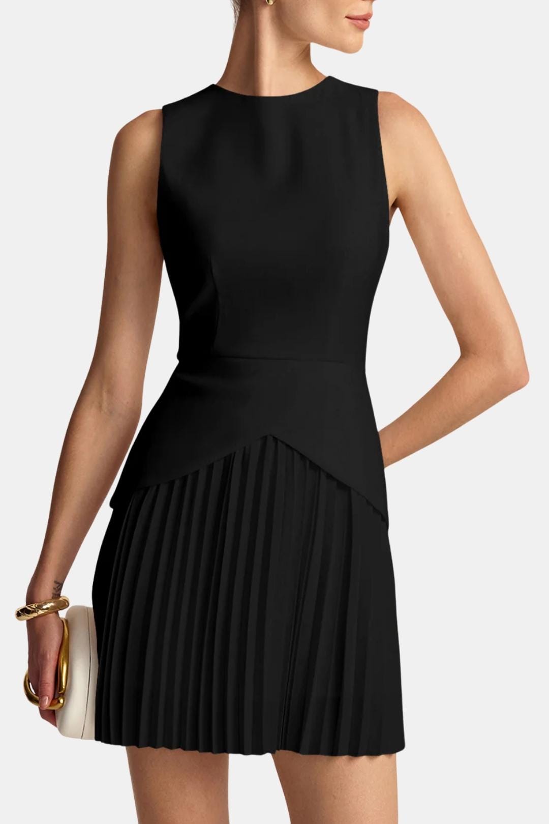 Robe Mini Femme en tissu léger, sans manches, coupe confortable – Menvelo