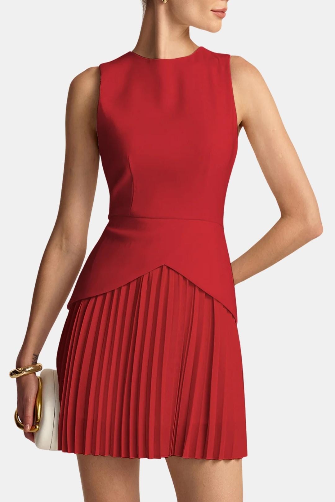 Robe Mini Femme en tissu léger, sans manches, coupe confortable – Menvelo