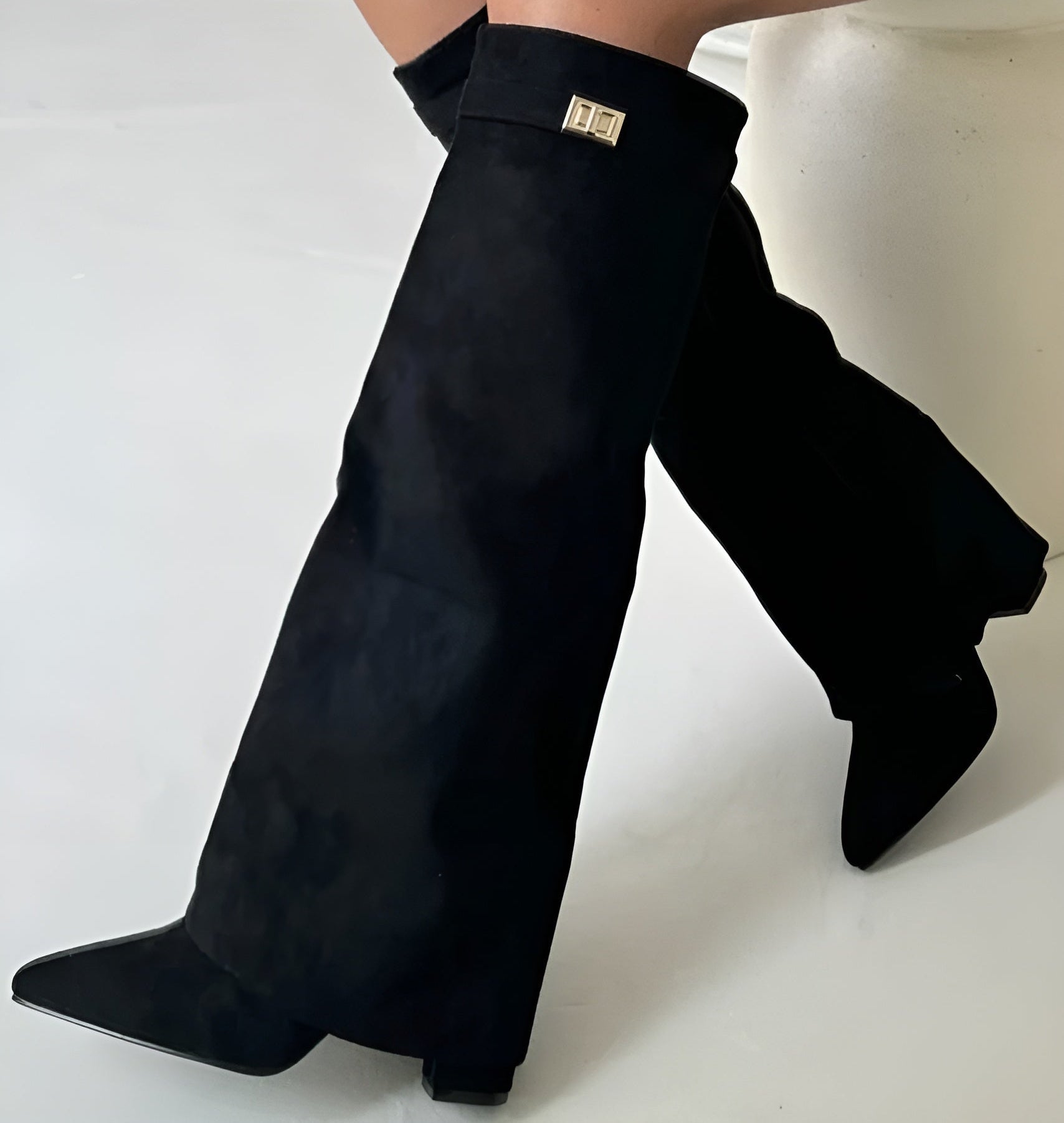 Bottes Femme Salomé à Talon Carré et Boucle