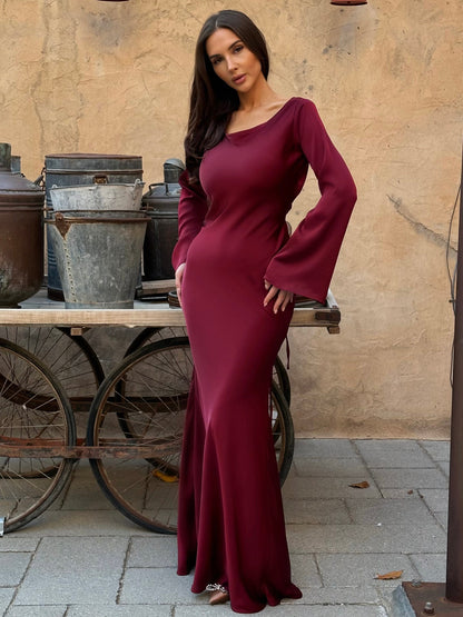 Robe Longue Femme Manches Longues – Coupe Fluide et Décontractée