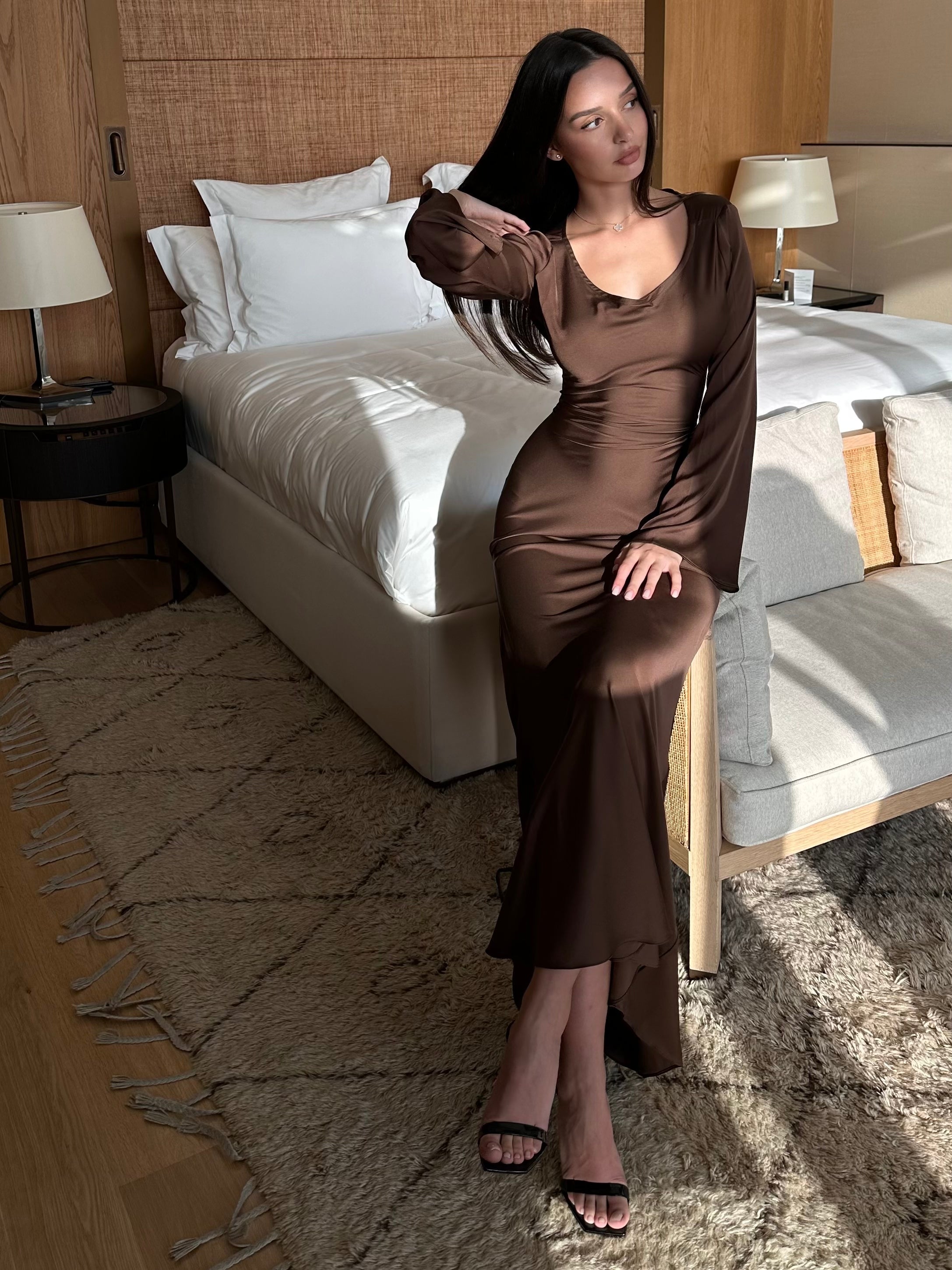 Robe Longue Femme Manches Longues – Coupe Fluide et Décontractée