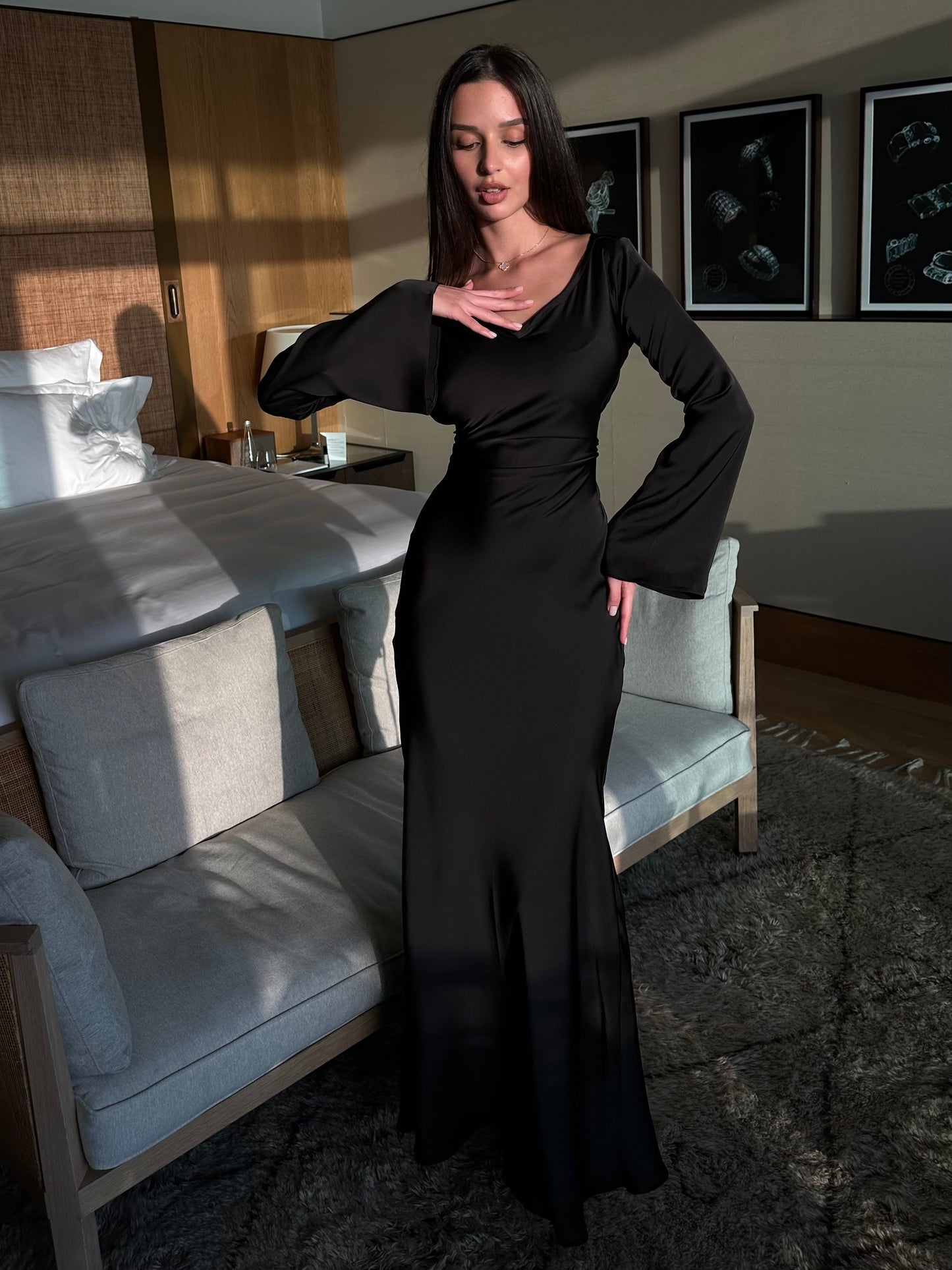 Robe Longue Femme Manches Longues – Coupe Fluide et Décontractée