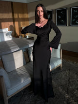 Robe Longue Femme Manches Longues – Coupe Fluide et Décontractée