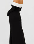 Robe Longue Femme Épaules Dénudées – Manches Longues Coupe Ajustée
