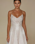 Robe Femme Maxi à Sequins – Coupe A-Line Plissée Tissu Fluide Occasion Spéciale