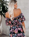 Robe Longue Fleurie Femme Épaules Dénudées – Silhouette Volantée Fluide