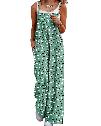 Maya Combinaison Femme – Salopette Été Coton Coupe Ample, Pantalon Large Bohème avec Poches