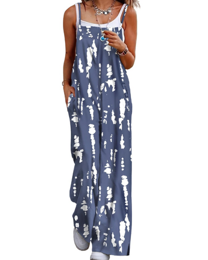 Maya Combinaison Femme – Salopette Été Coton Coupe Ample, Pantalon Large Bohème avec Poches