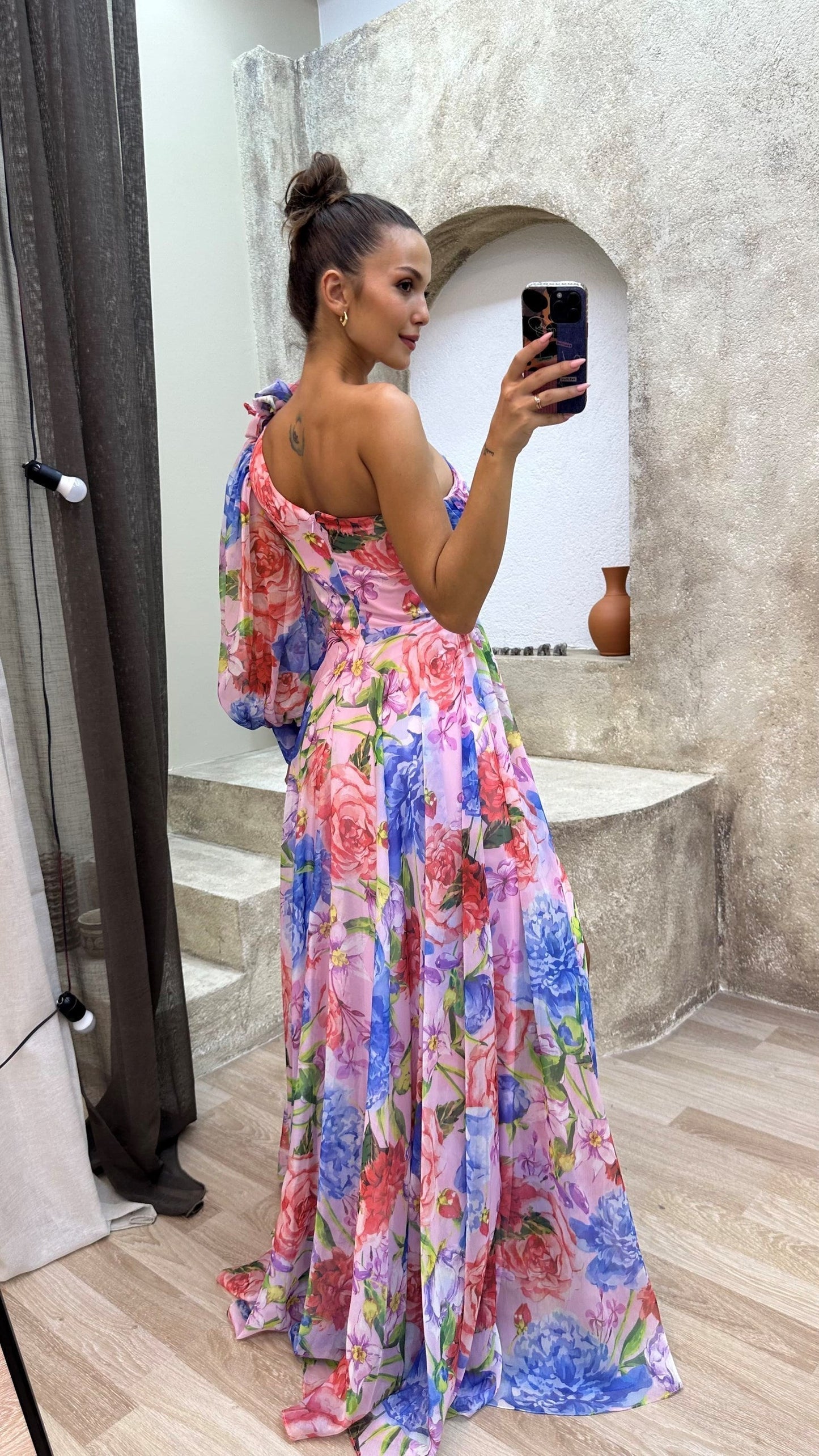 Millie | Robe maxi élégante fendue à motif floral pour femme