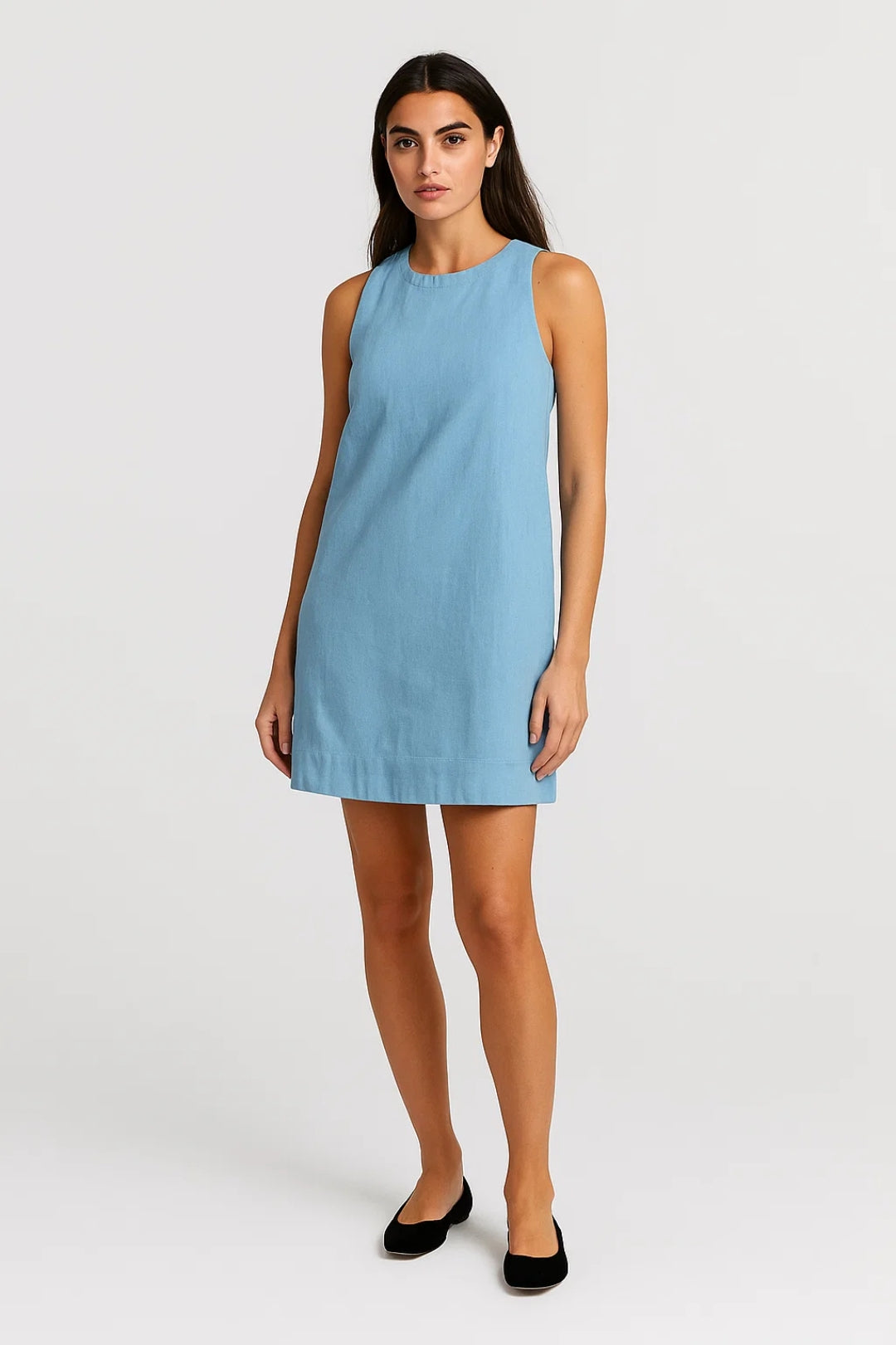 Robe Mini Femme en tissu léger, sans manches, coupe décontractée – Menvelo