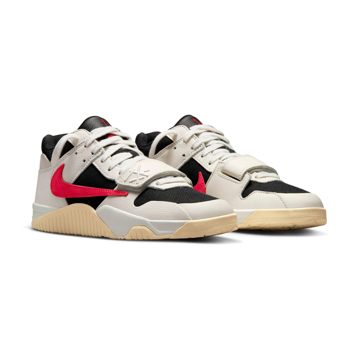 Jordan Jumpman Jack Travis Scott University Red baskets homme et femme en daim rouge bleu, vue de face