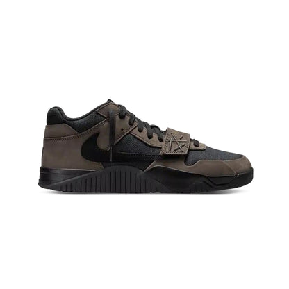 Jordan Jumpman Jack Travis Scott Mocha baskets femme en daim marron, vue de profil