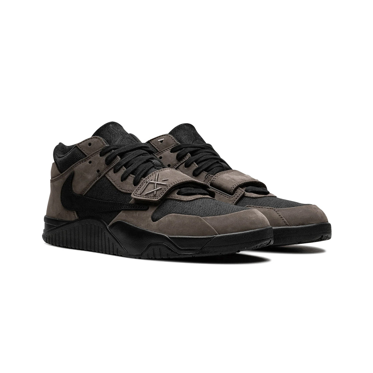 Jordan Jumpman Jack Travis Scott Mocha baskets femme en daim marron, vue de face
