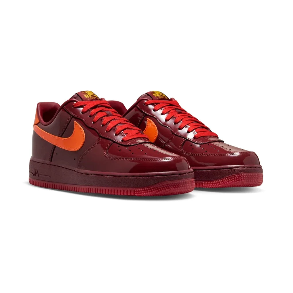 Nike Air Force 1 Low Patent Leather Dark Team Red Safety Orange, Baskets Basses Unisexe Cuir – photo 2