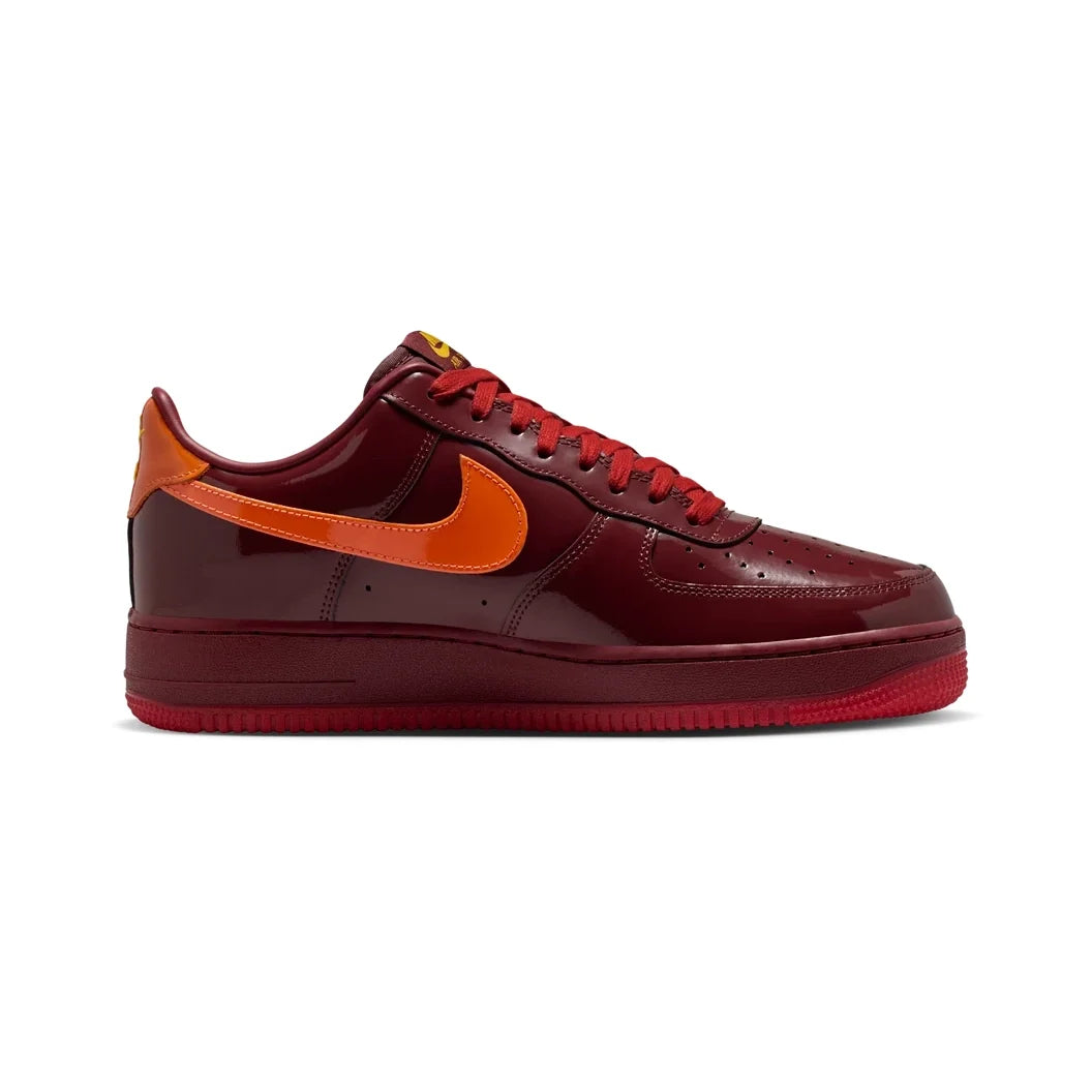 Nike Air Force 1 Low Patent Leather Dark Team Red Safety Orange, Baskets Basses Unisexe Cuir – photo 1