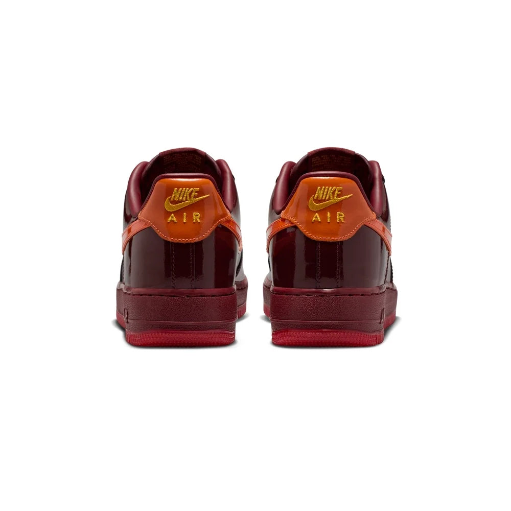 Nike Air Force 1 Low Patent Leather Dark Team Red Safety Orange, Baskets Basses Unisexe Cuir – photo 4
