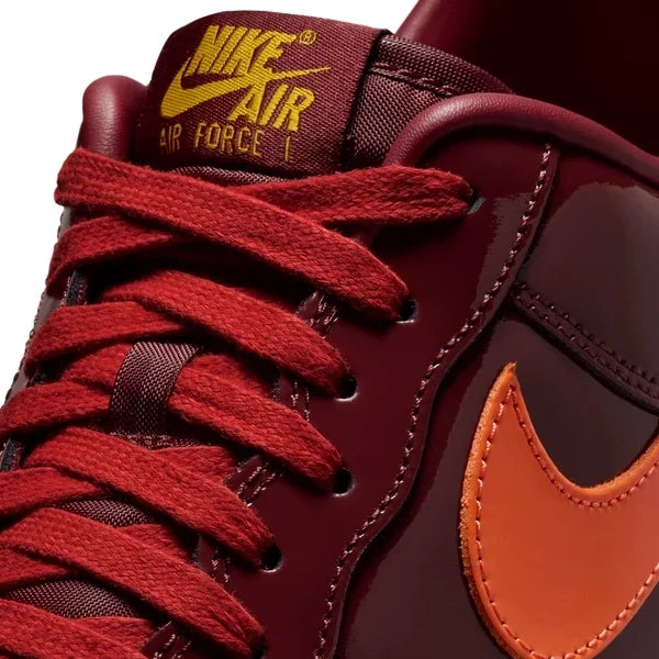 Nike Air Force 1 Low Patent Leather Dark Team Red Safety Orange, Baskets Basses Unisexe Cuir – photo 6