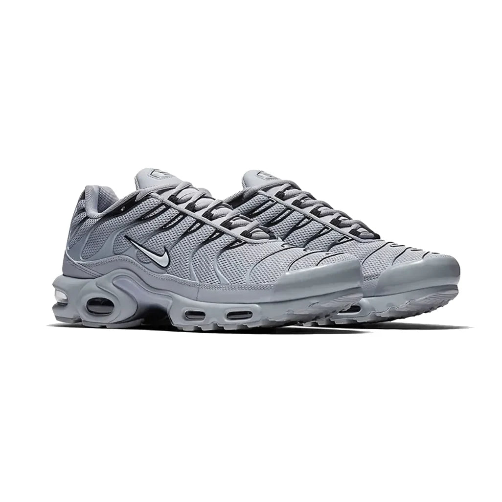 Nike Air Max Plus TN Wolf Grey baskets homme et femme en mesh et TPU gris, vue de face