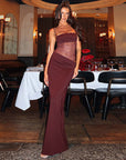 Robe Maxi à Empiècements en Dentelle Femme – Sans Manches Coupe Ajustée Évasée