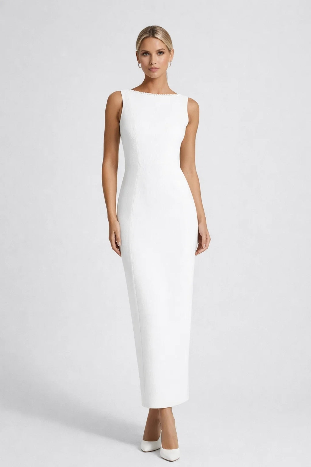 Robe Longue Femme Dos Nu – Silhouette Ajustée Sans Manches