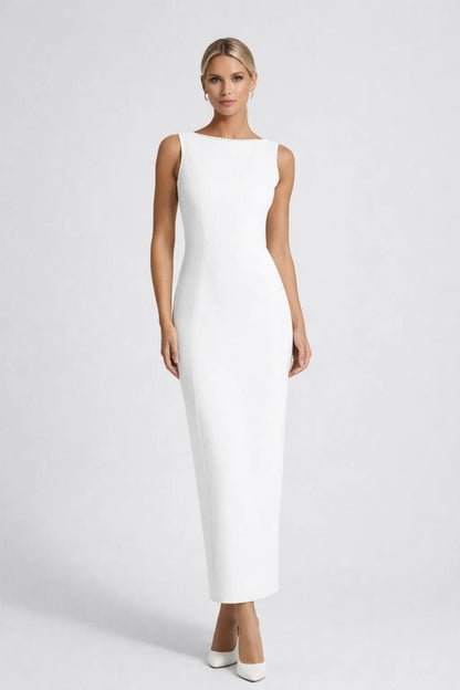 Robe Longue Femme Dos Nu – Silhouette Ajustée Sans Manches