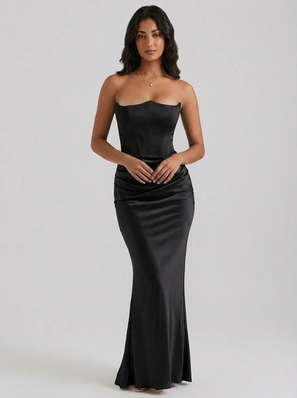 Rachel | Robe longue bustier corsetée pour femmes, idéale pour les événements