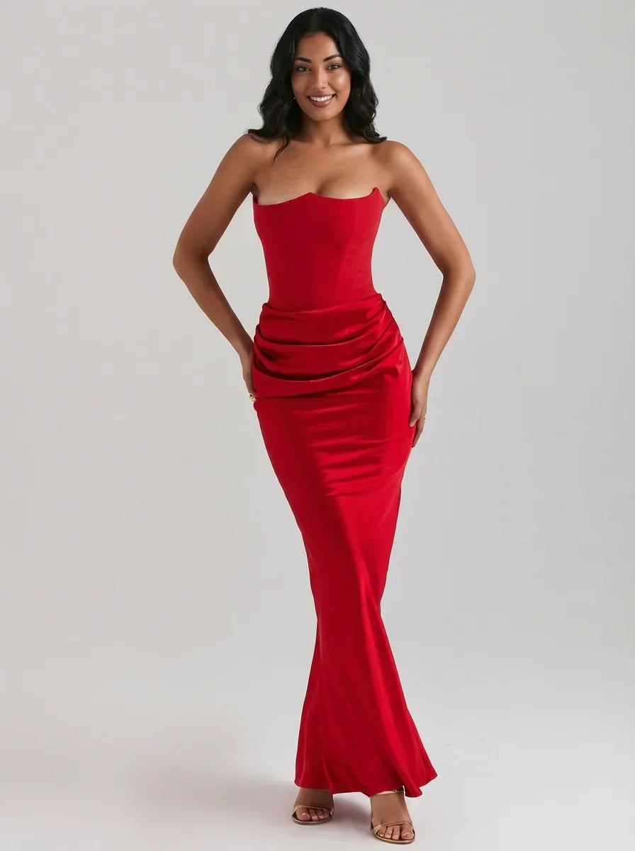 Rachel | Robe longue bustier corsetée pour femmes, idéale pour les événements