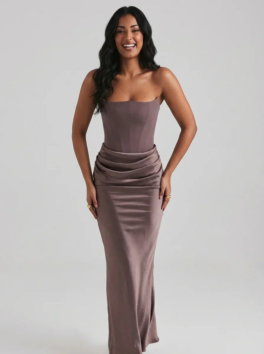 Rachel | Robe longue bustier corsetée pour femmes, idéale pour les événements