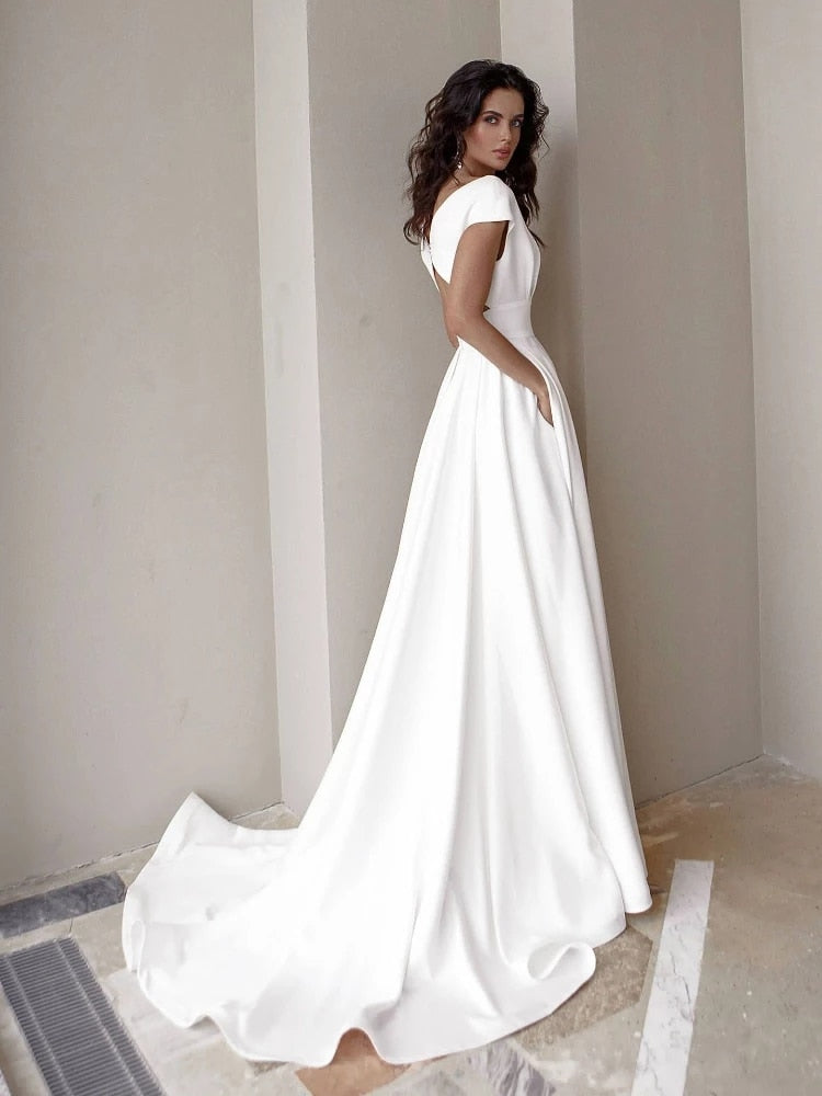Robe Maxi de Soirée Femme Fente Haute – Décolleté Profond Coupe A-Line Taille Marquée