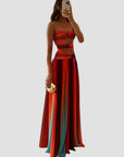 Robe longue dos nu femme en satin – laçage
